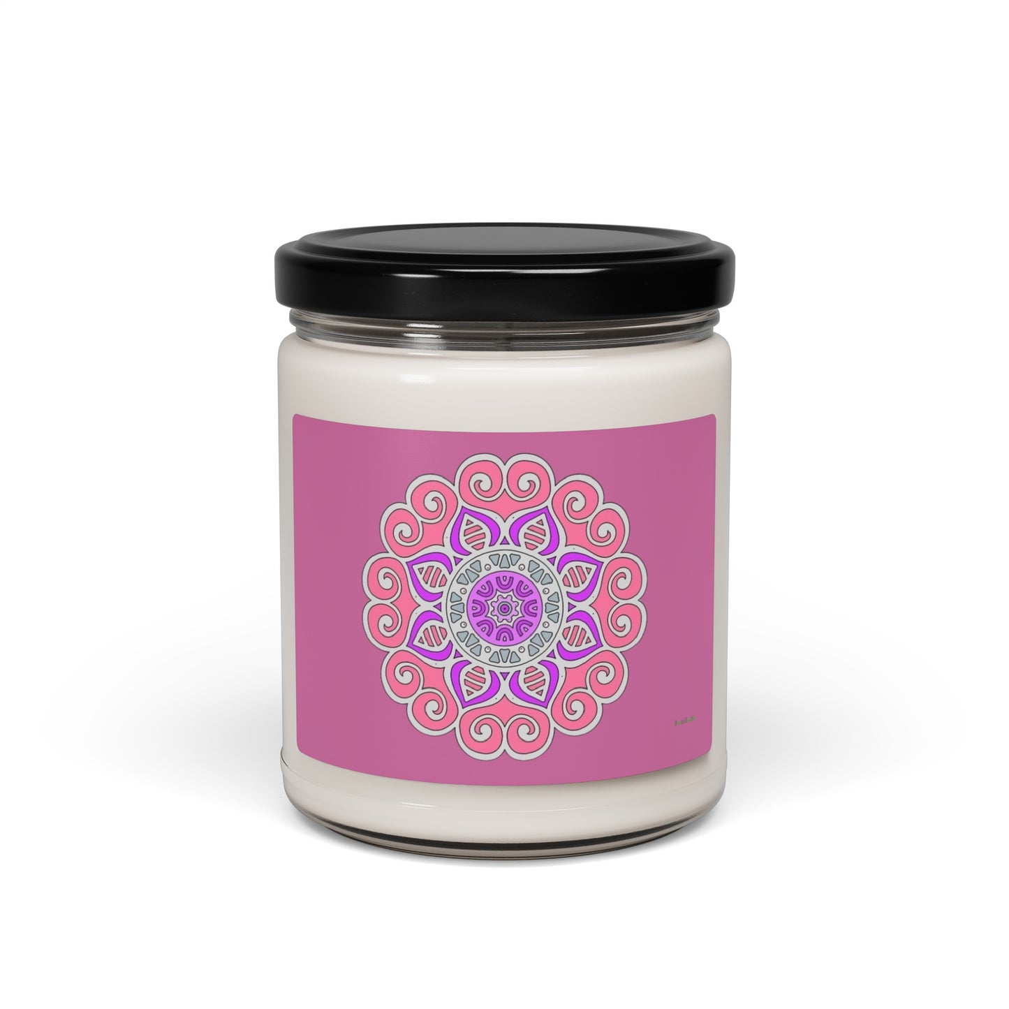 Candle - Pink Mandala Scented Soy Candle, 9oz