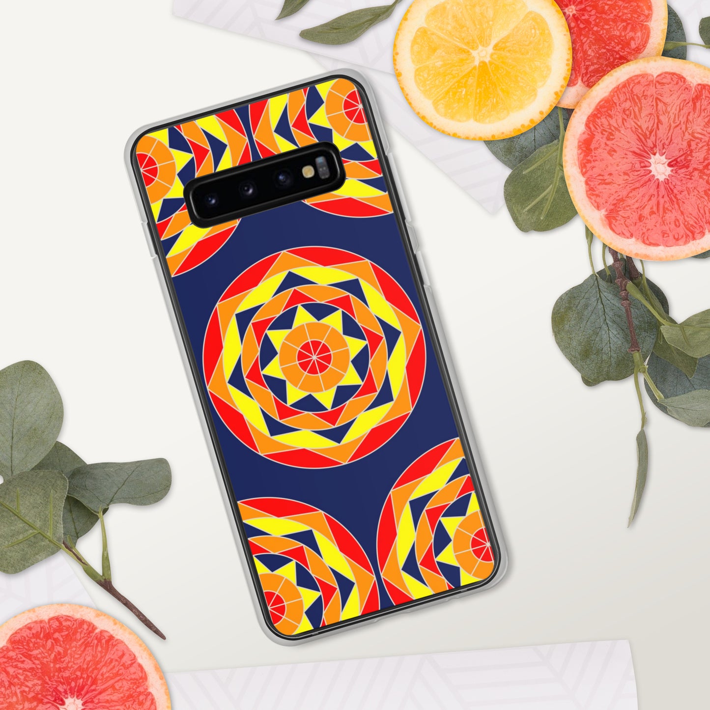 Tile Collection Phonecases - Dark Blue Tile Clear Case for Samsung®