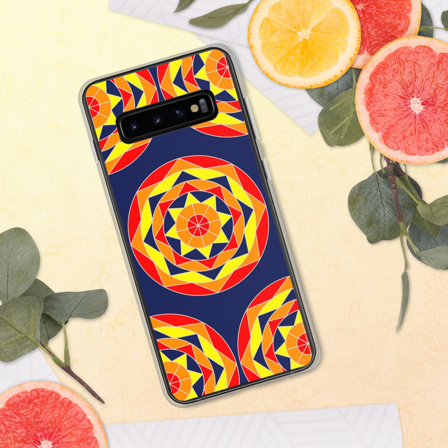 Tile Collection Phonecases - Dark Blue Tile Clear Case for Samsung®