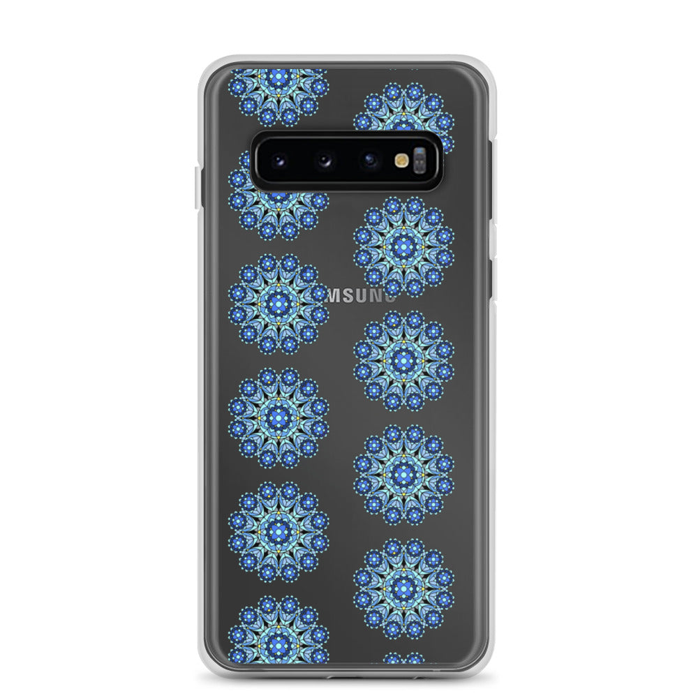 Phonecase for Samsung - Clear Case With Blue Mandala