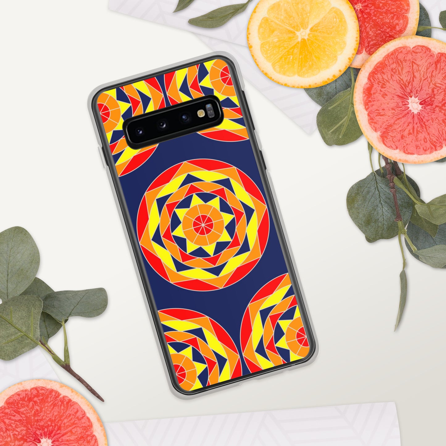 Tile Collection Phonecases - Dark Blue Tile Clear Case for Samsung®