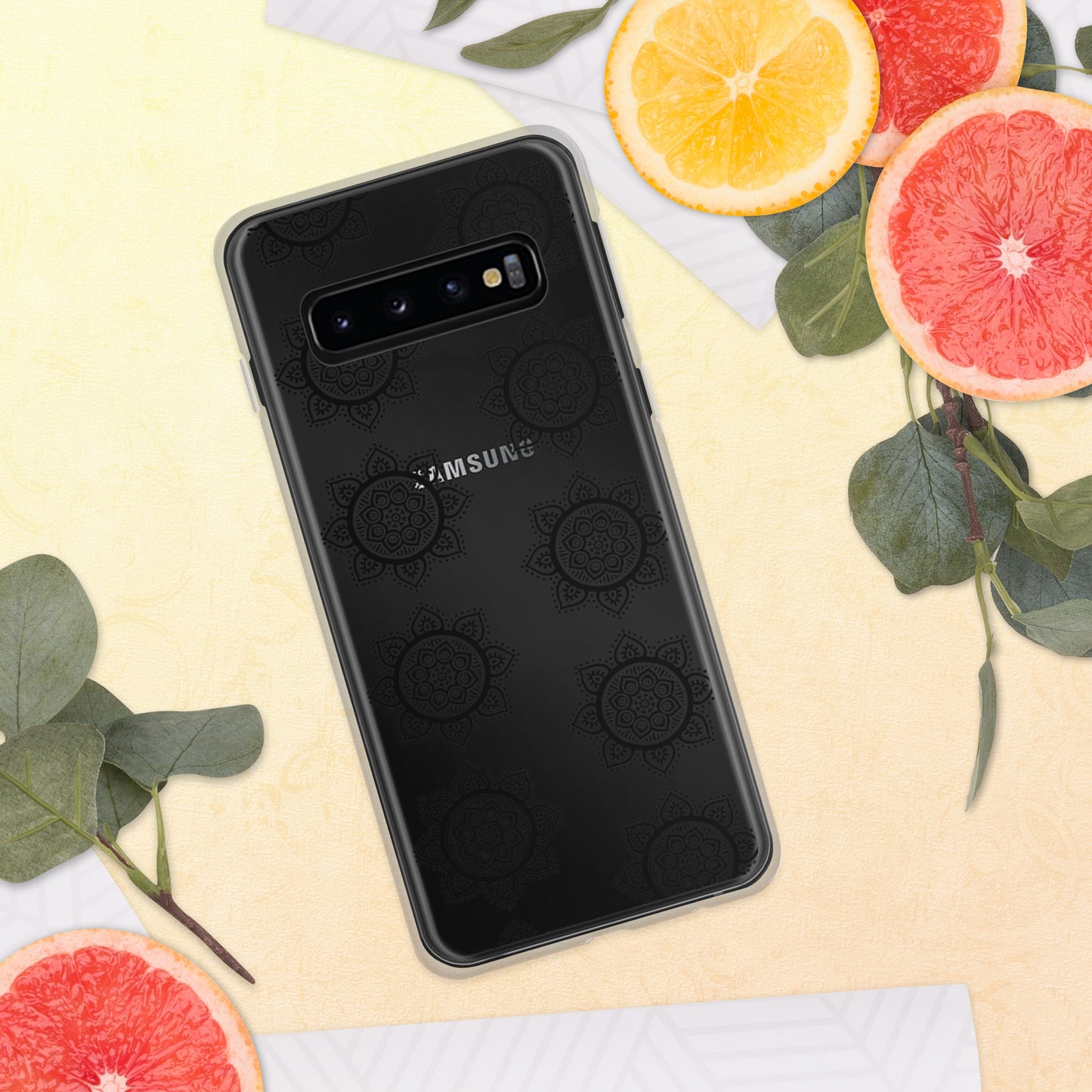 Phonecase for Samsung - Clear Case With Black Mandala