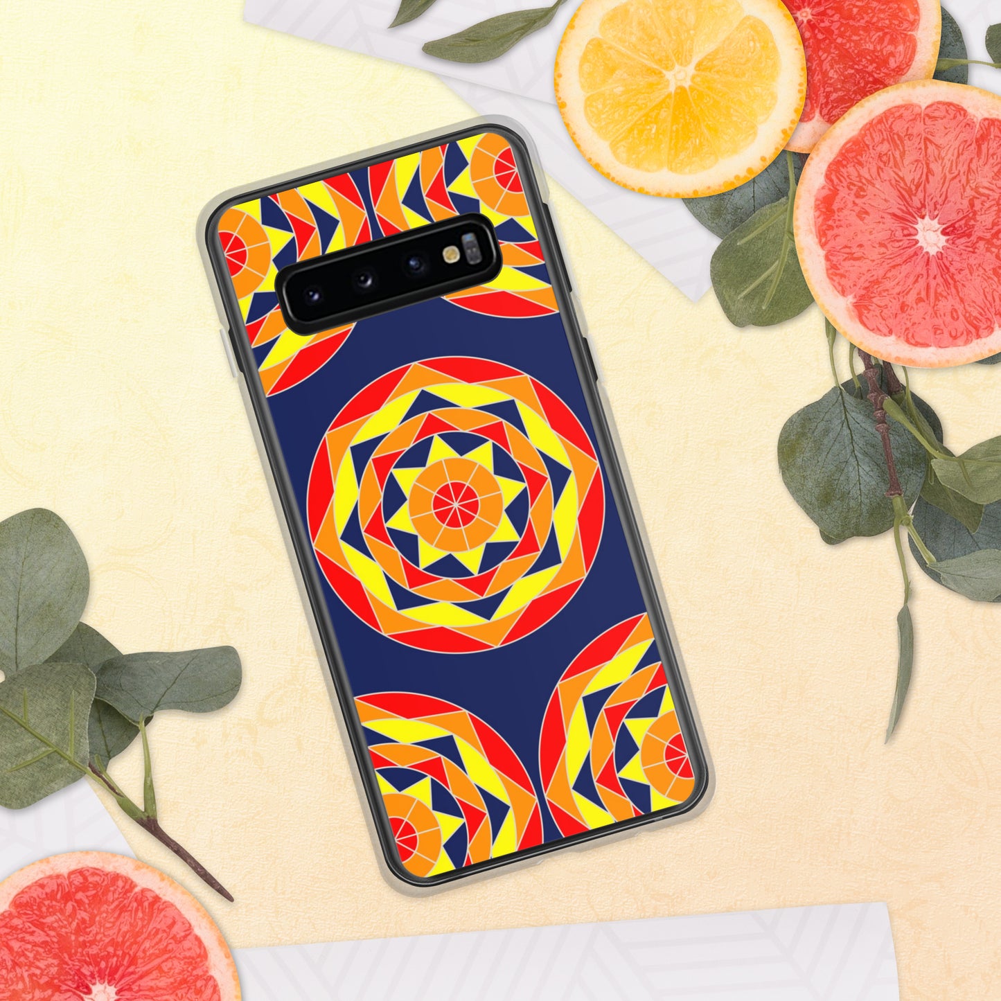 Tile Collection Phonecases - Dark Blue Tile Clear Case for Samsung®