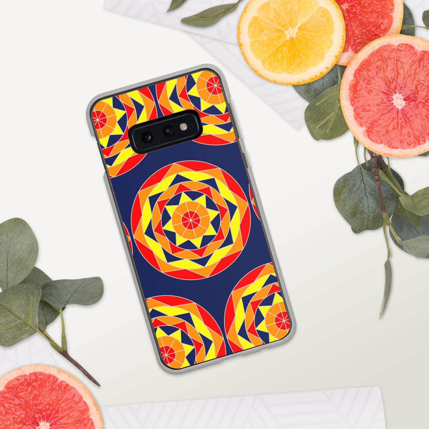Tile Collection Phonecases - Dark Blue Tile Clear Case for Samsung®