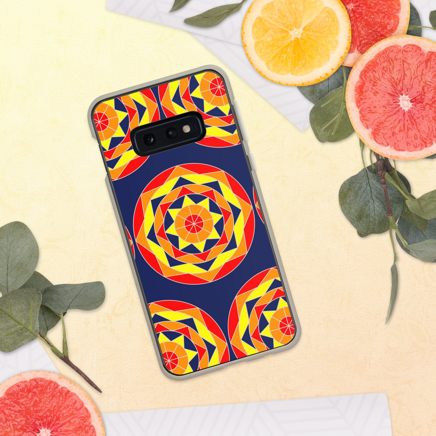 Tile Collection Phonecases - Dark Blue Tile Clear Case for Samsung®