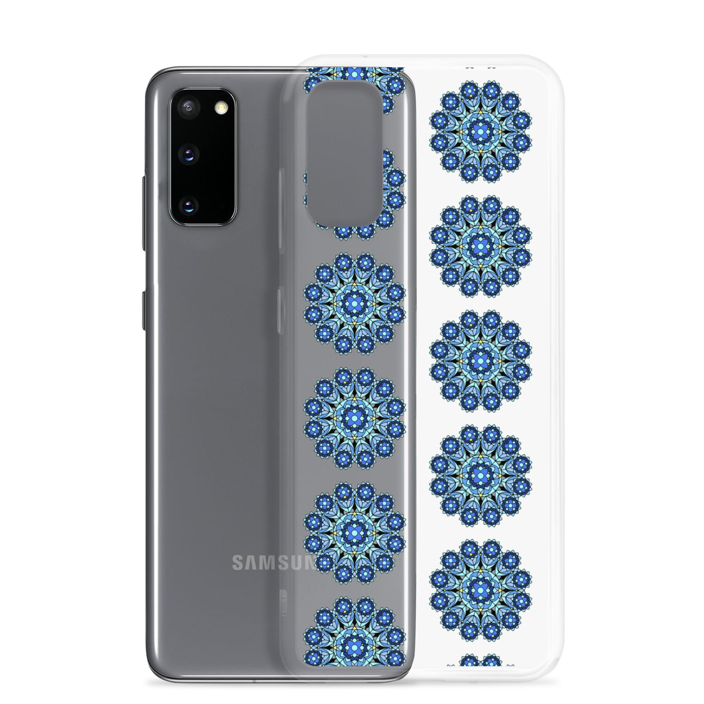 Phonecase for Samsung - Clear Case With Blue Mandala