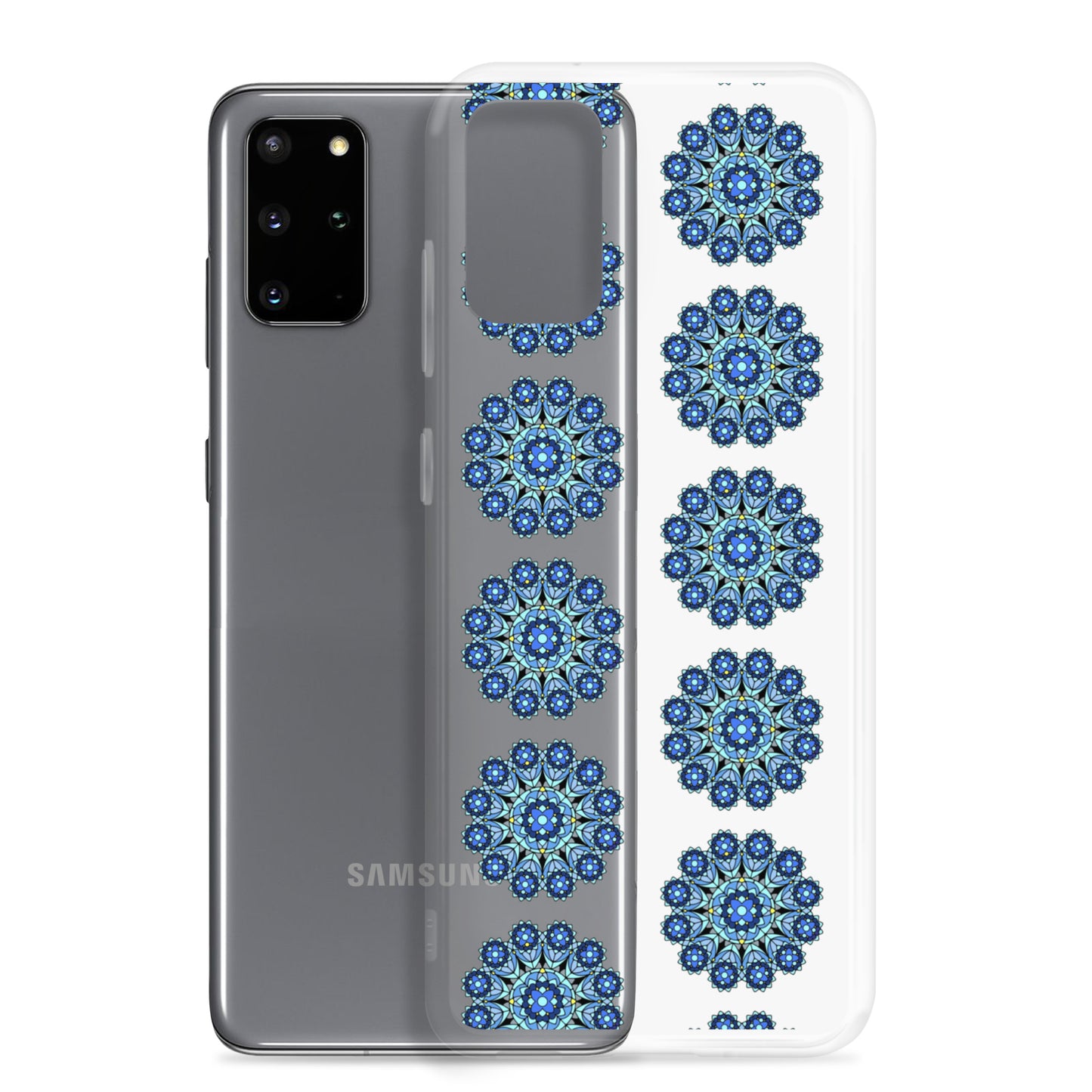 Phonecase for Samsung - Clear Case With Blue Mandala