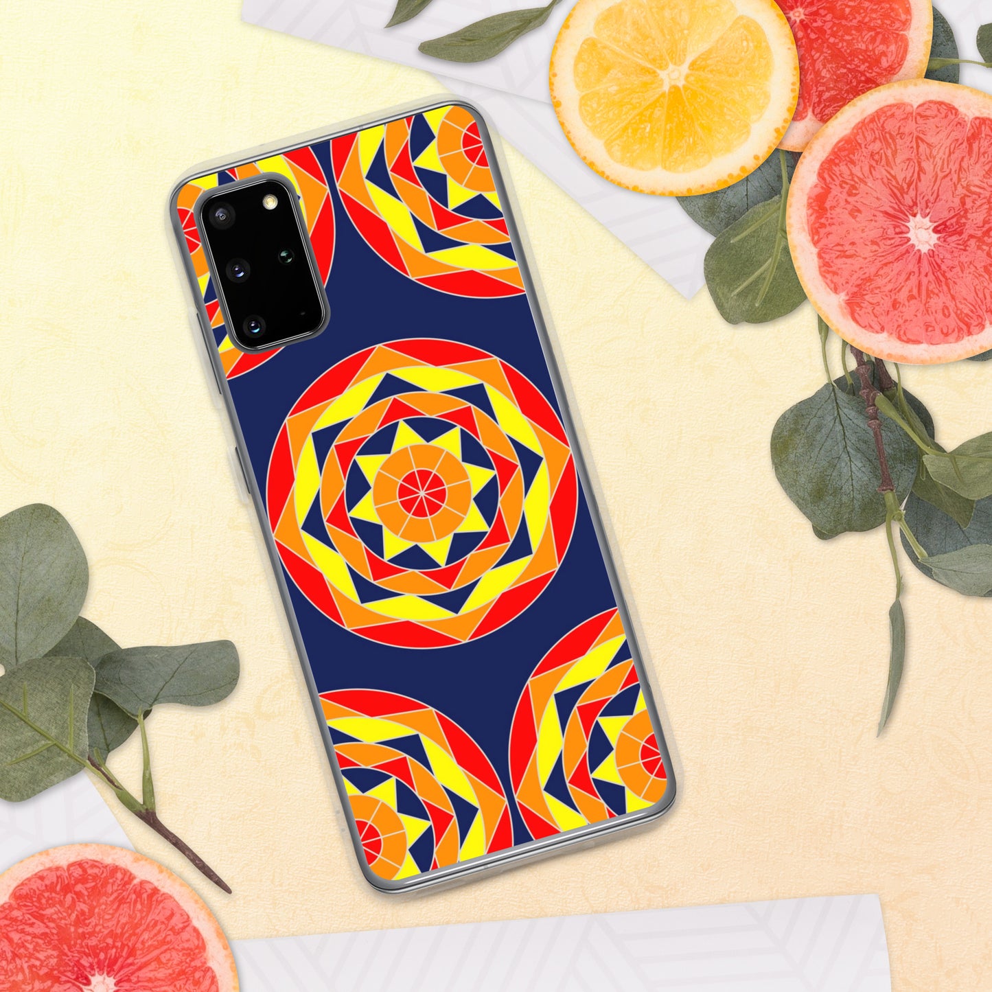 Tile Collection Phonecases - Dark Blue Tile Clear Case for Samsung®