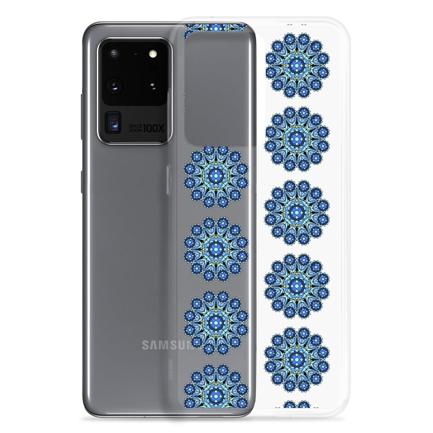 Phonecase for Samsung - Clear Case With Blue Mandala