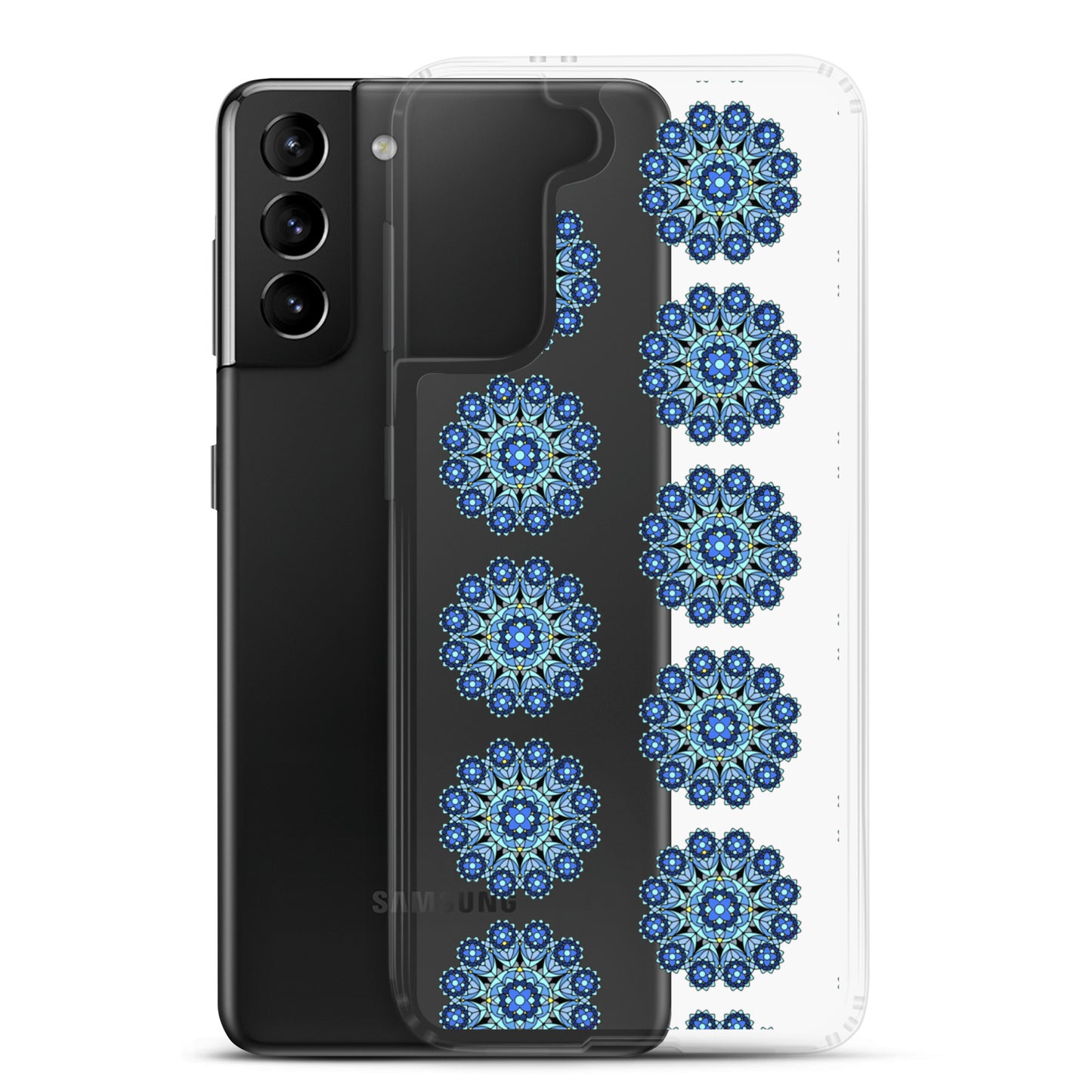 Phonecase for Samsung - Clear Case With Blue Mandala