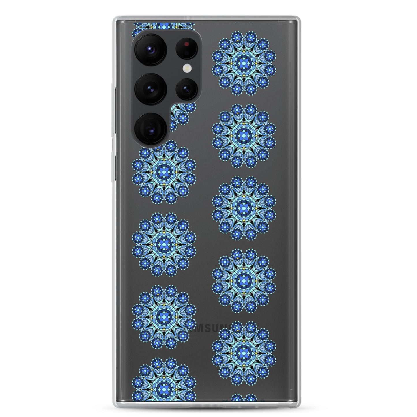 Phonecase for Samsung - Clear Case With Blue Mandala