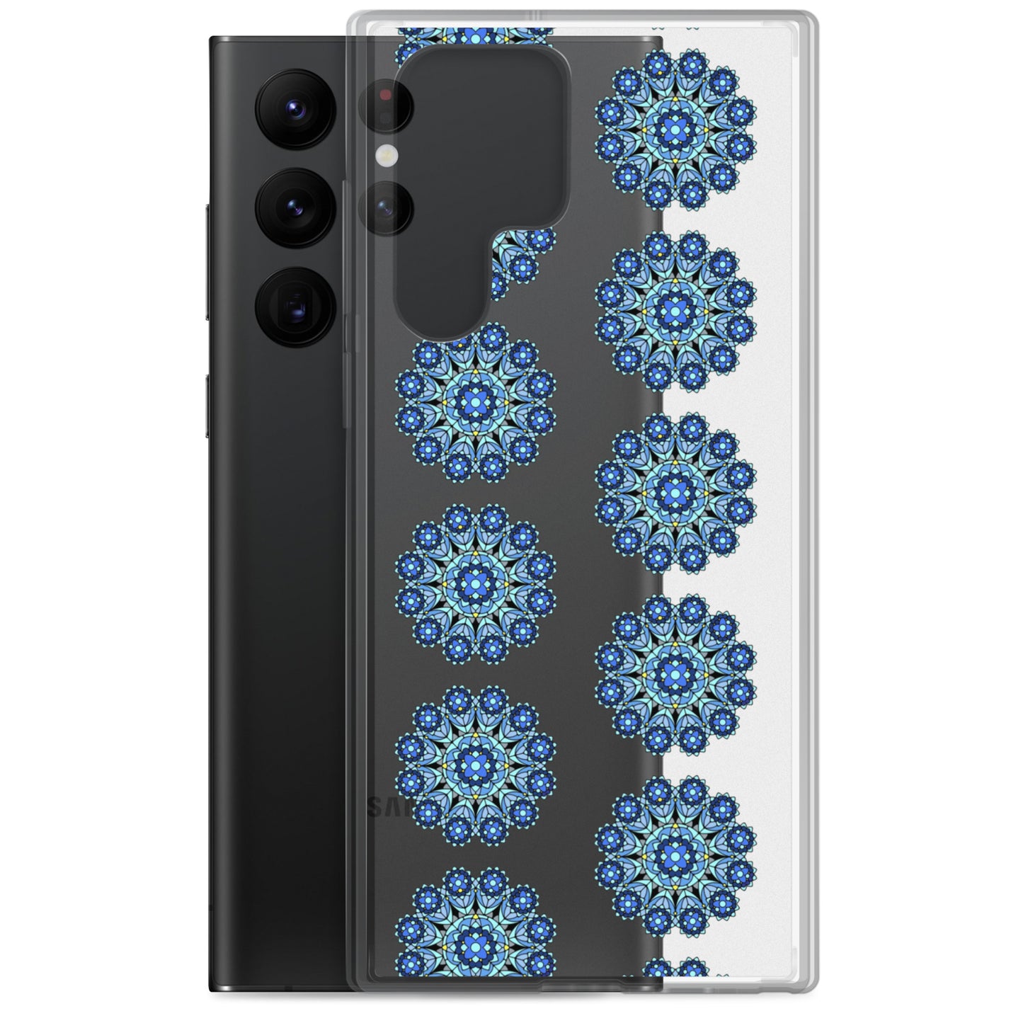 Phonecase for Samsung - Clear Case With Blue Mandala