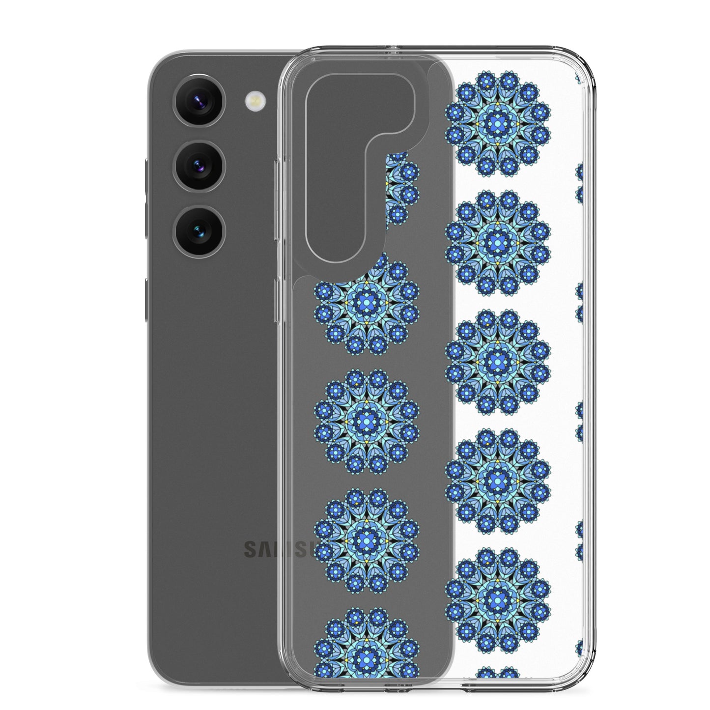 Phonecase for Samsung - Clear Case With Blue Mandala
