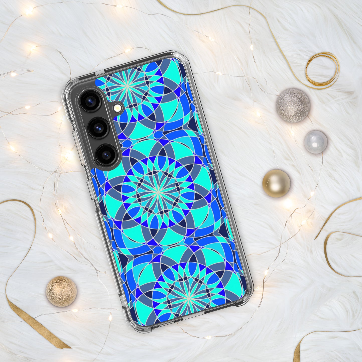 Tile Collection Phonecases - Bright Blue Tile Clear Case for Samsung®