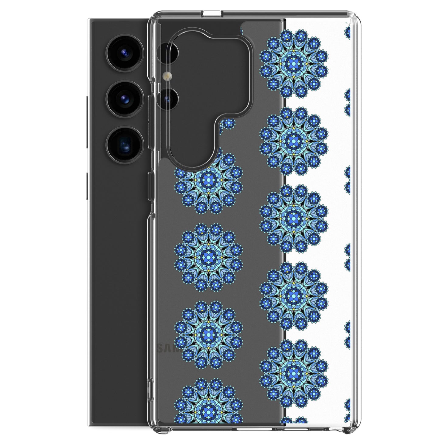 Phonecase for Samsung - Clear Case With Blue Mandala