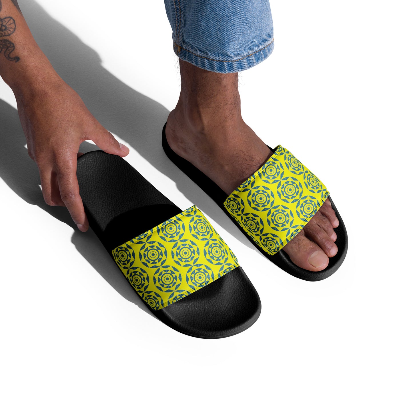 Tile Collection Men’s Slides - Yellow Tile Men’s Slides