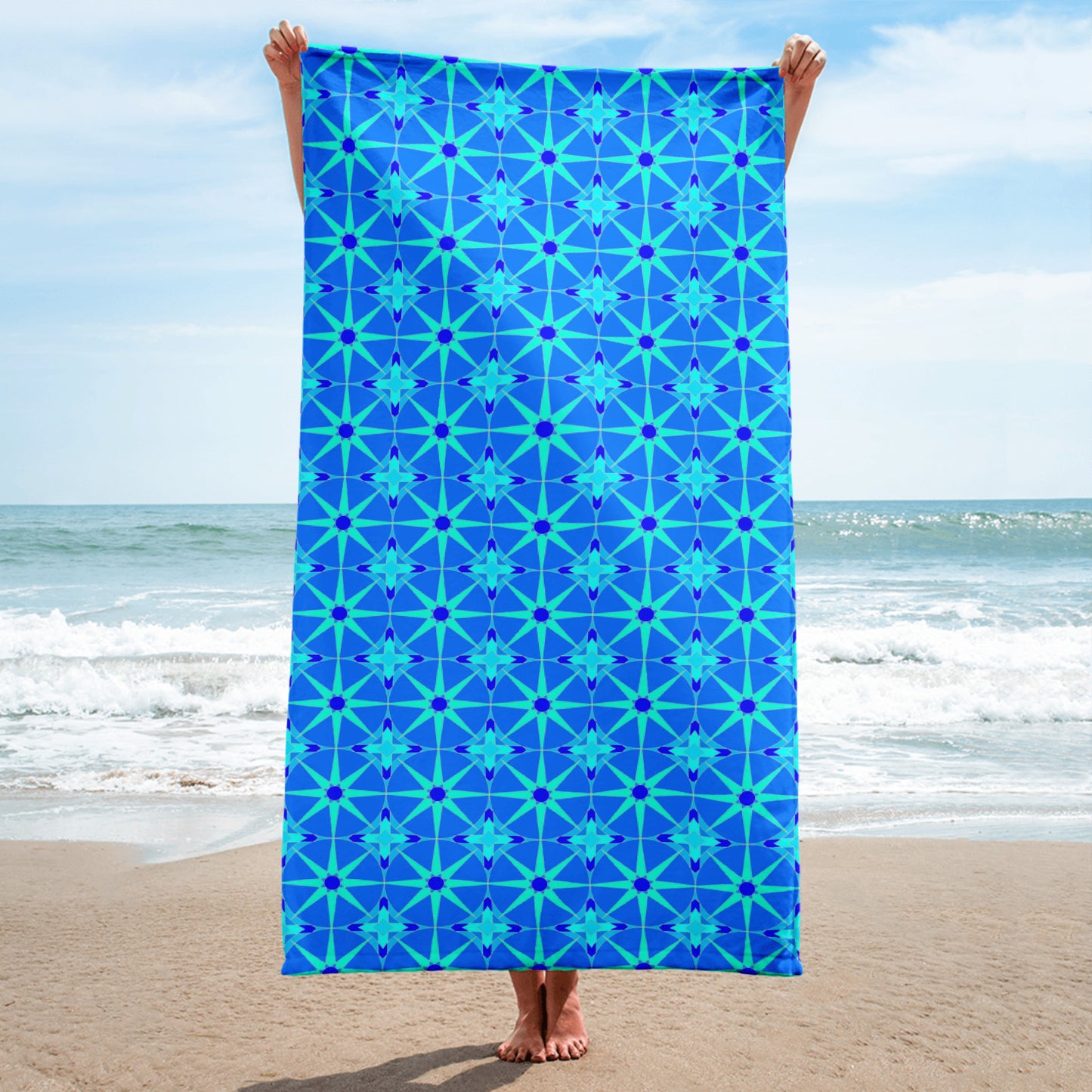 Towel - Bright Blue Tile