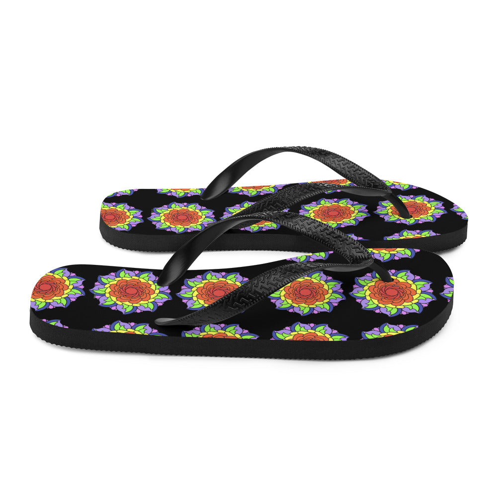 Flip-Flops - Rainbow Flower