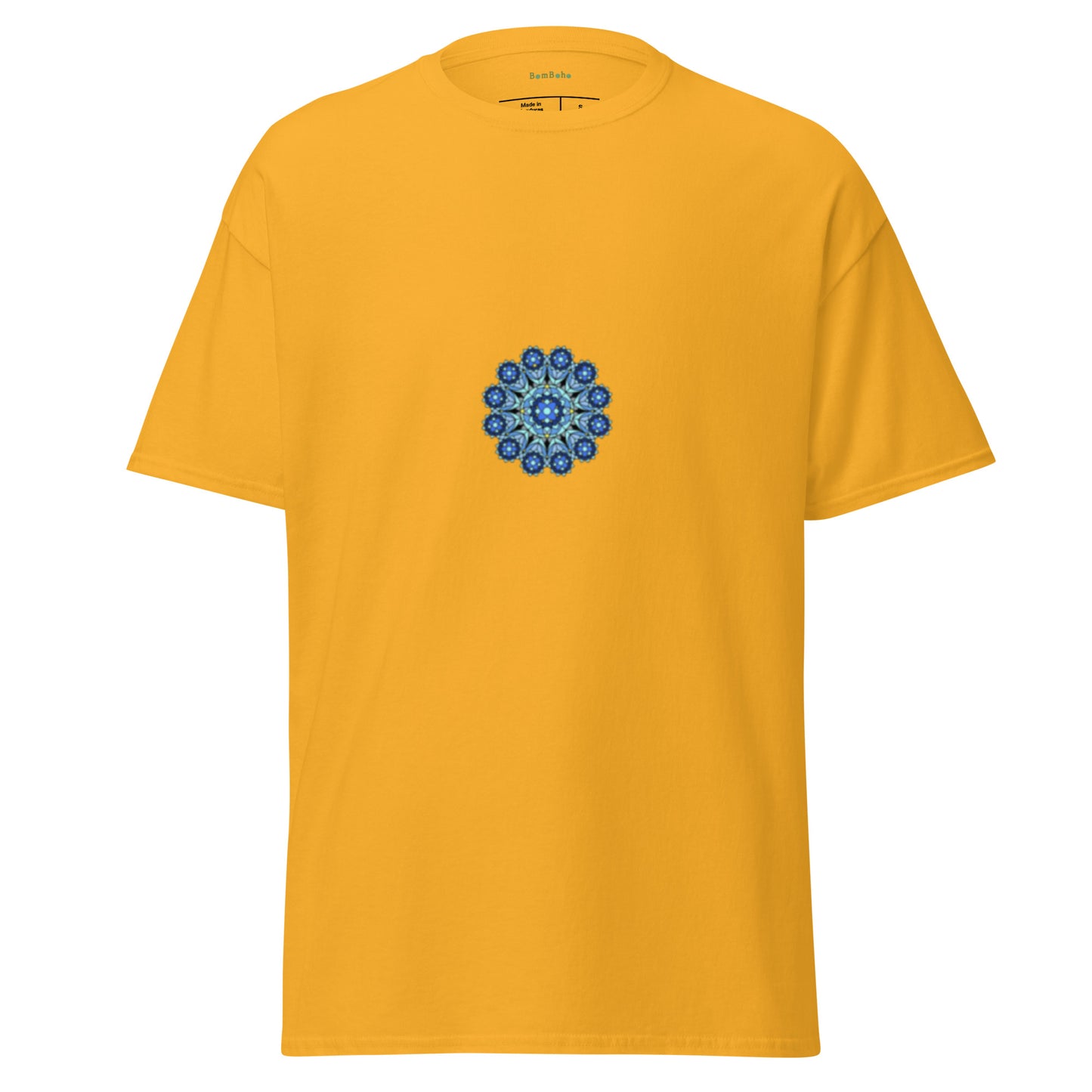 Mandala Collection Tshirts - Yellow Unisex Classic Tee With Blue Mandala