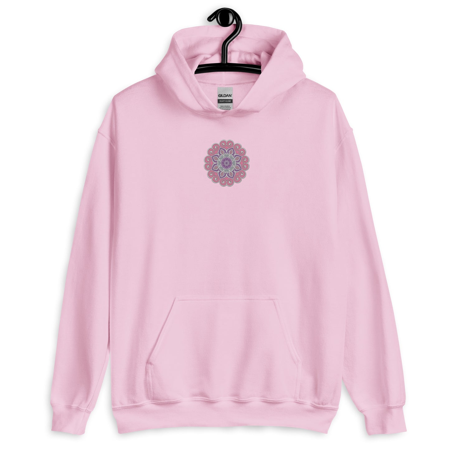 Adult Unisex Hoodie - Embroidered Candy Cane Mandala