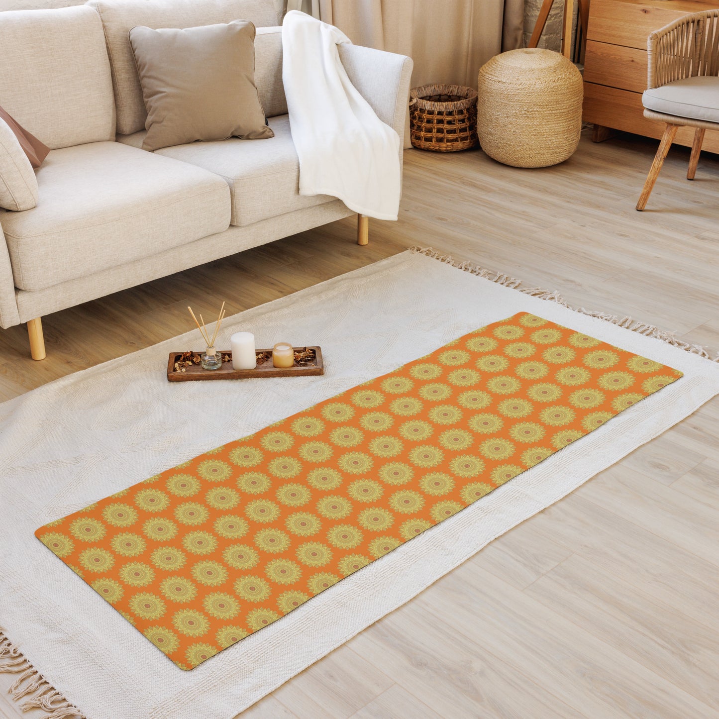 Mandala Collection Yoga Mats - Yellow Mandala Yoga Mat