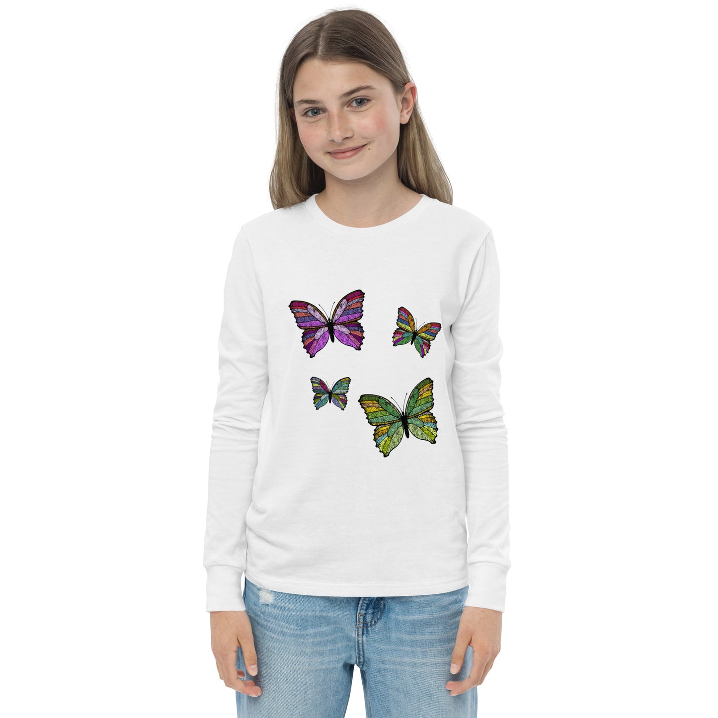 Kids Long Sleeve Tshirt - Butterfly Flutter