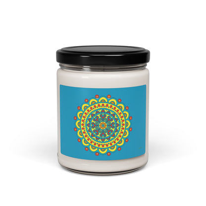 Candle -Turquoise Mandala Scented Soy Candle, 9oz