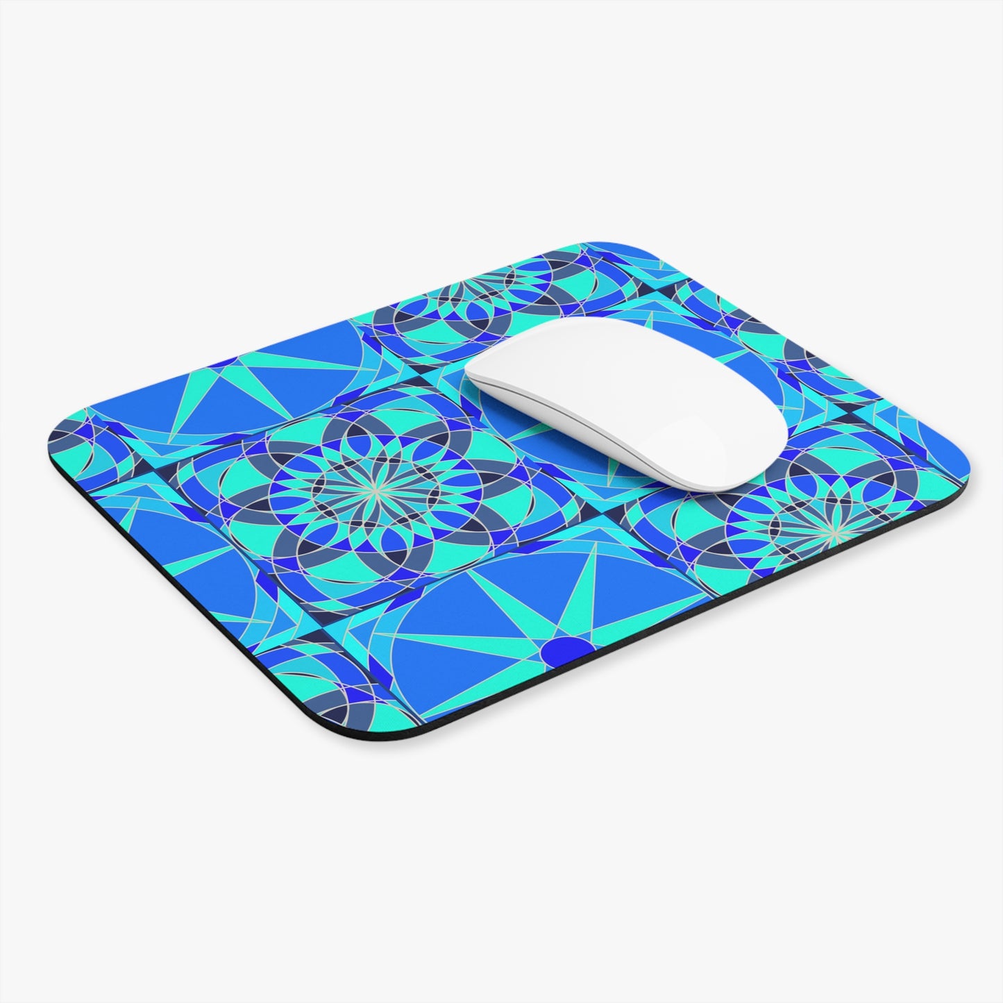 Tile Collection Mouse Pads - Bright Blue Tile Mouse Pad (Rectangle)