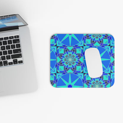 Tile Collection Mouse Pads - Bright Blue Tile Mouse Pad (Rectangle)