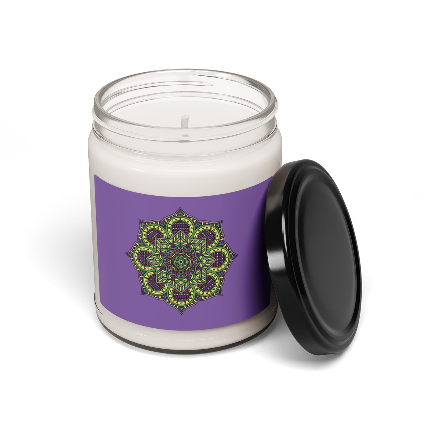 Candle -  Purple Mandala Scented Soy Candle, 9oz