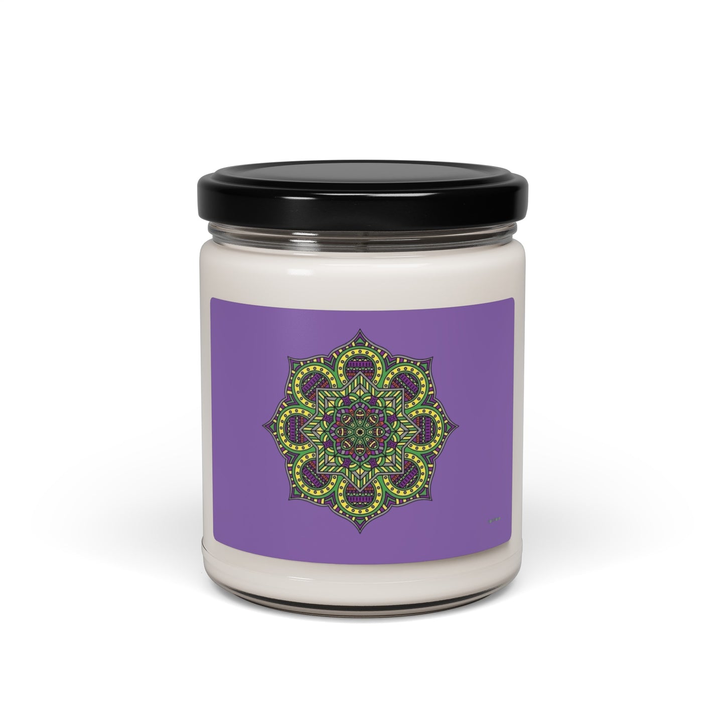 Candle -  Purple Mandala Scented Soy Candle, 9oz