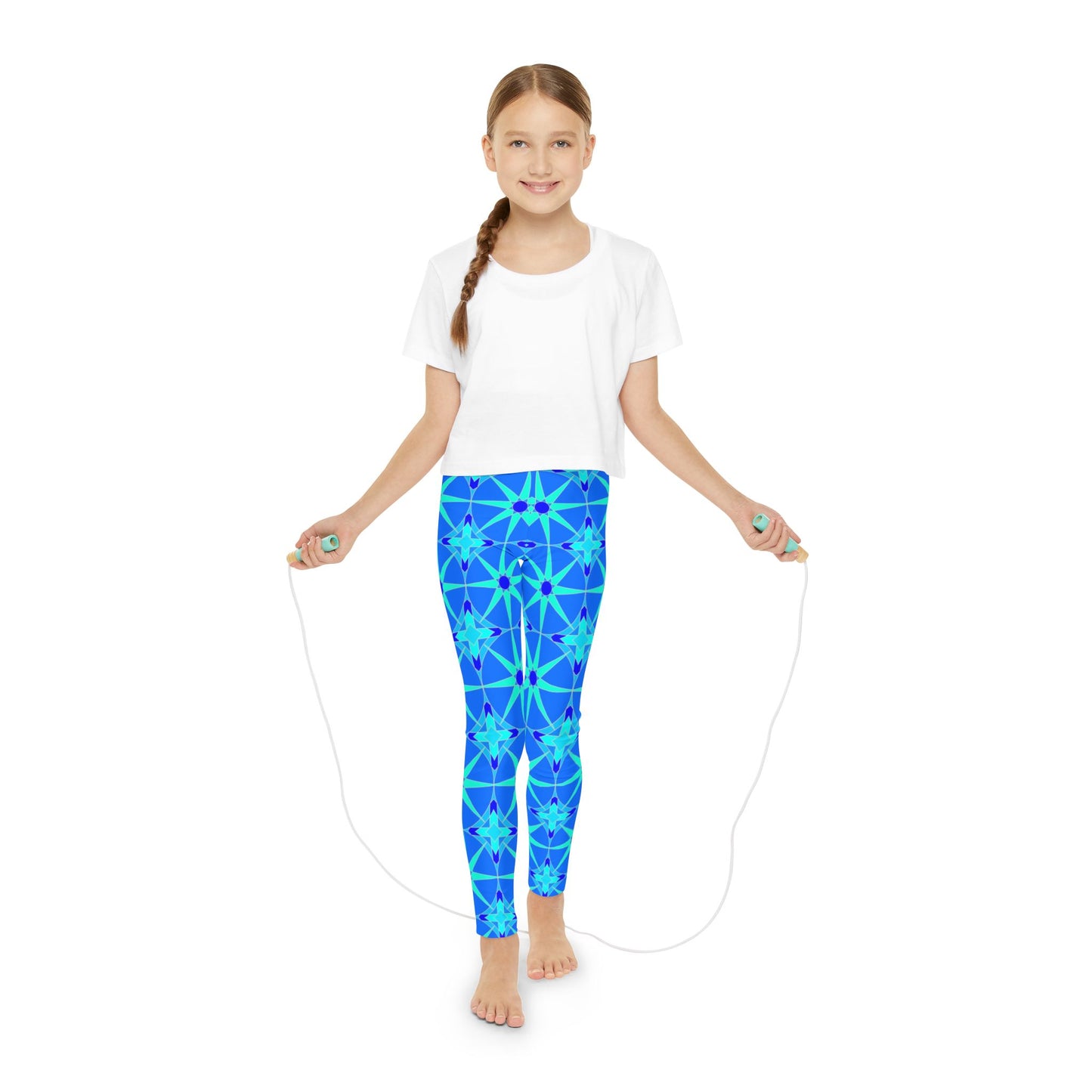 Tile Collection Child Leggings - Bright Blue Tile Kids Full-Length Leggings