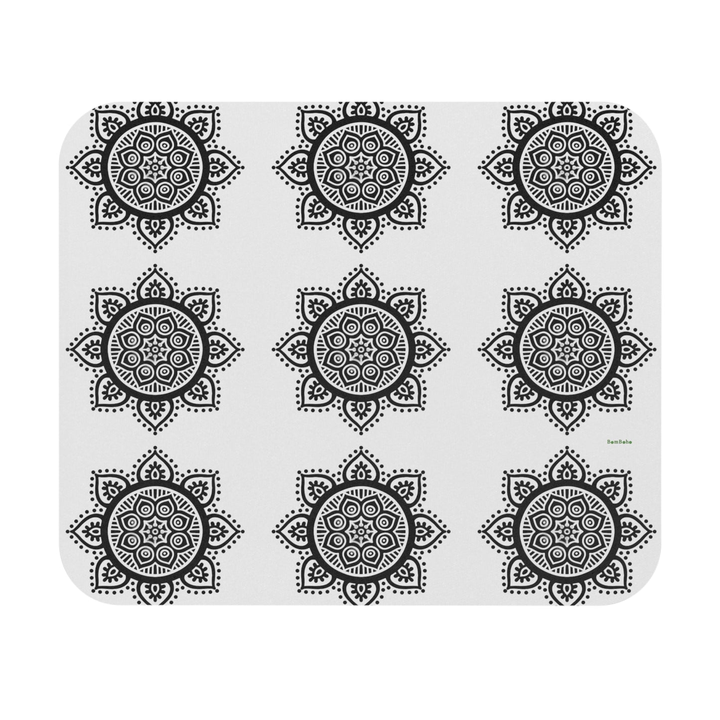 Mouse Pad - Black on White Mandala