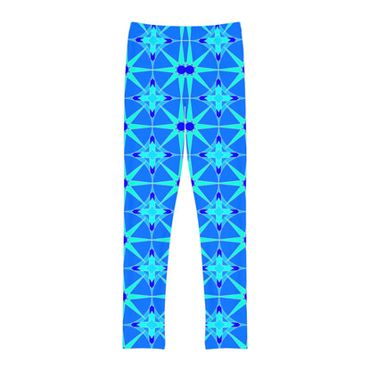 Tile Collection Child Leggings - Bright Blue Tile Kids Full-Length Leggings