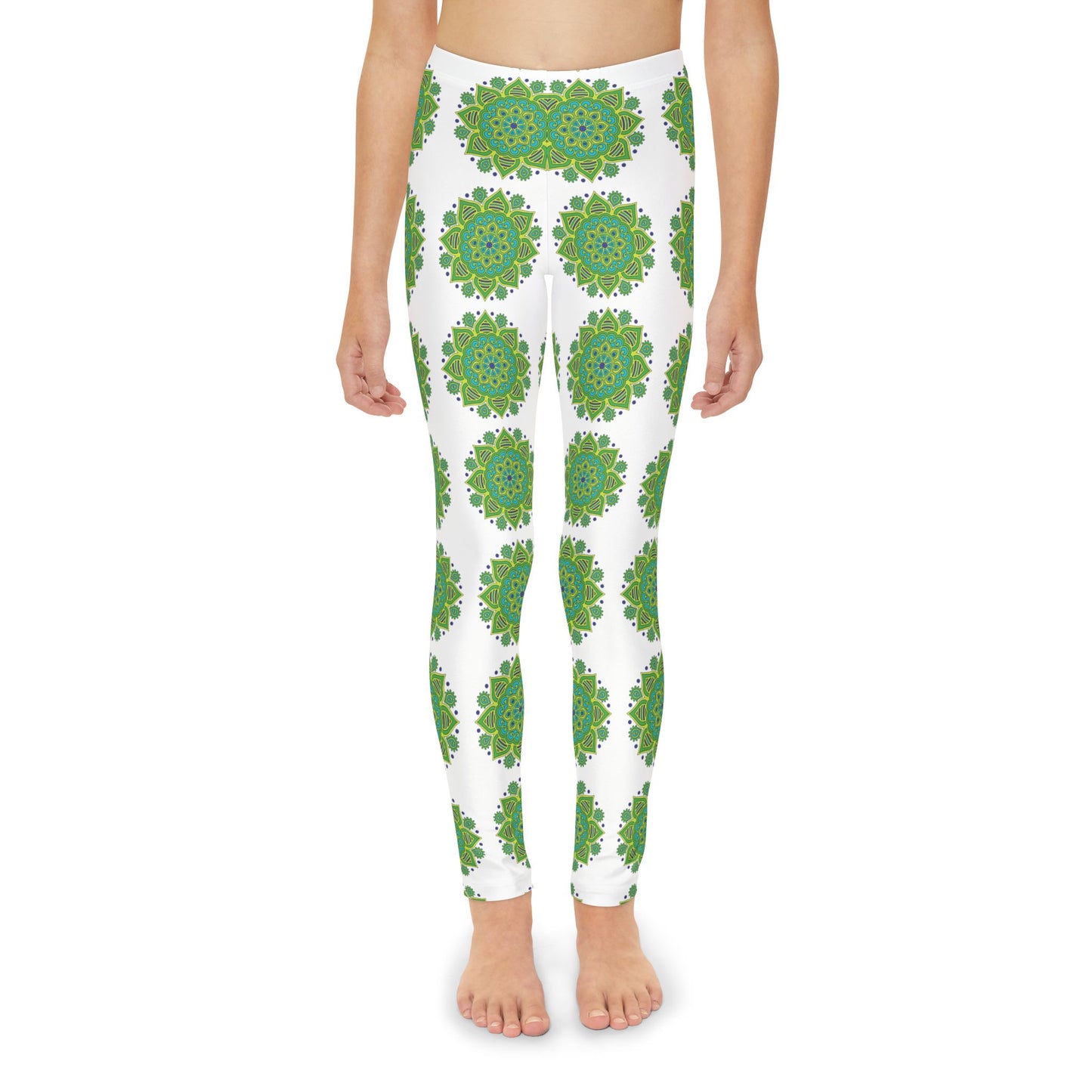 Kids Leggings - Green Mandala