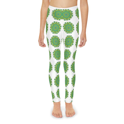 Kids Leggings - Green Mandala