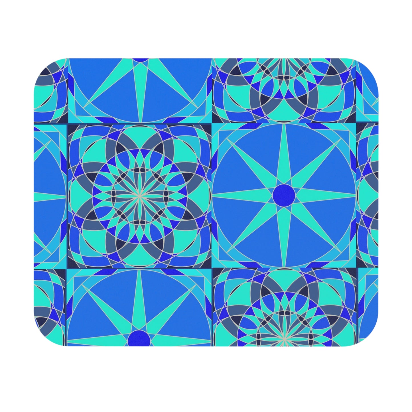 Tile Collection Mouse Pads - Bright Blue Tile Mouse Pad (Rectangle)