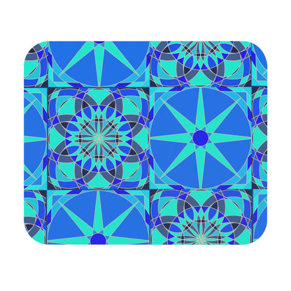 Tile Collection Mouse Pads - Bright Blue Tile Mouse Pad (Rectangle)