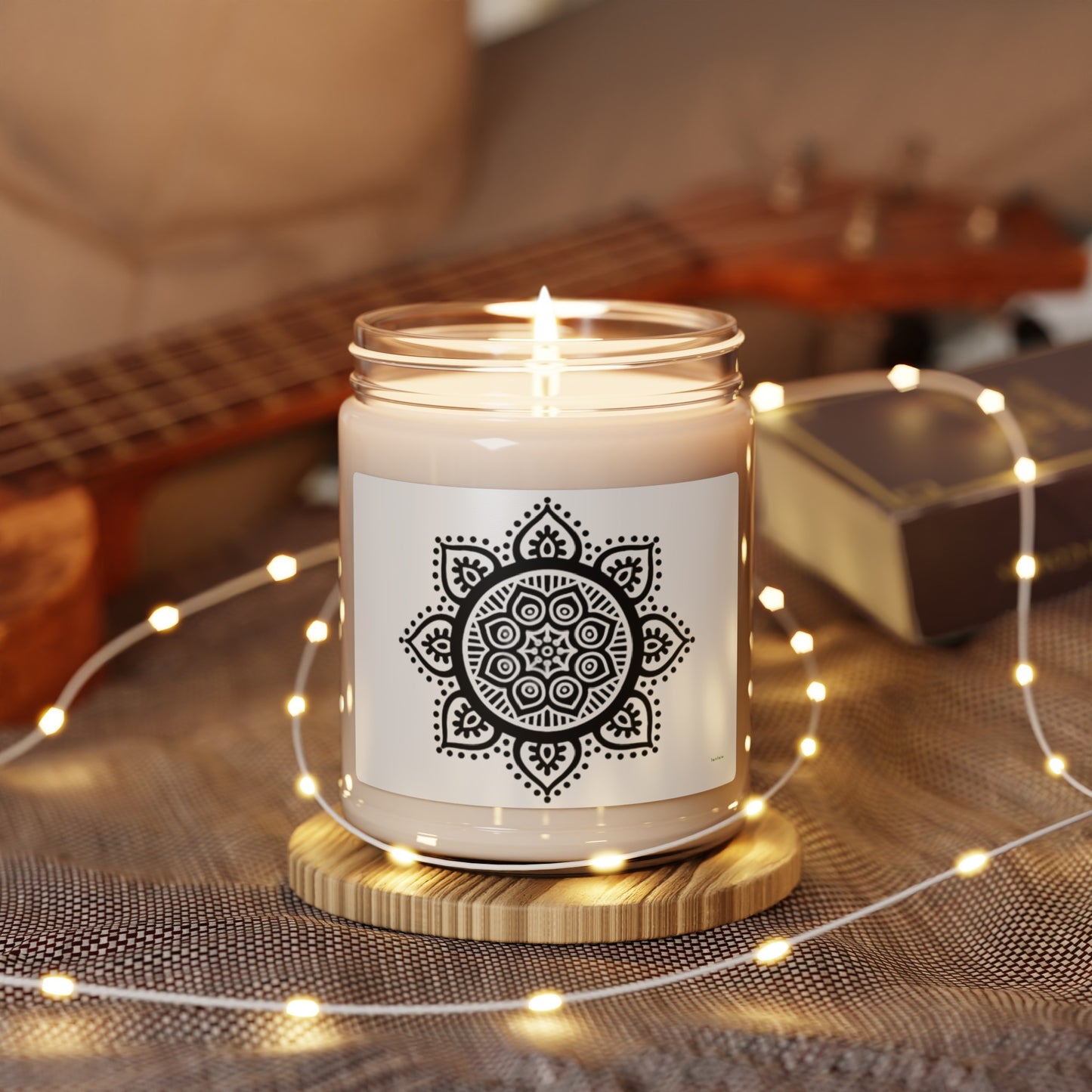 Candle - Black Mandala Scented Soy Candle, 9oz