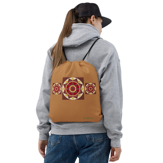 Drawstring Bag- Brown Tile