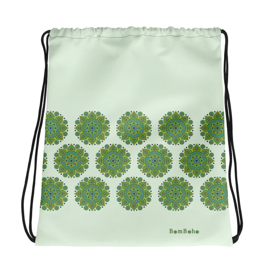 Drawstring Bag - Green Mandala