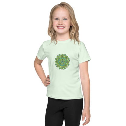 Kids Crew Neck Tshirt - Green Mandala