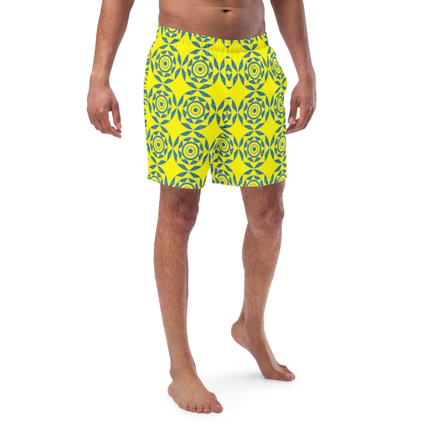 Tile Collection Swimsuits - Yellow Tile Men’s Swim Trunks