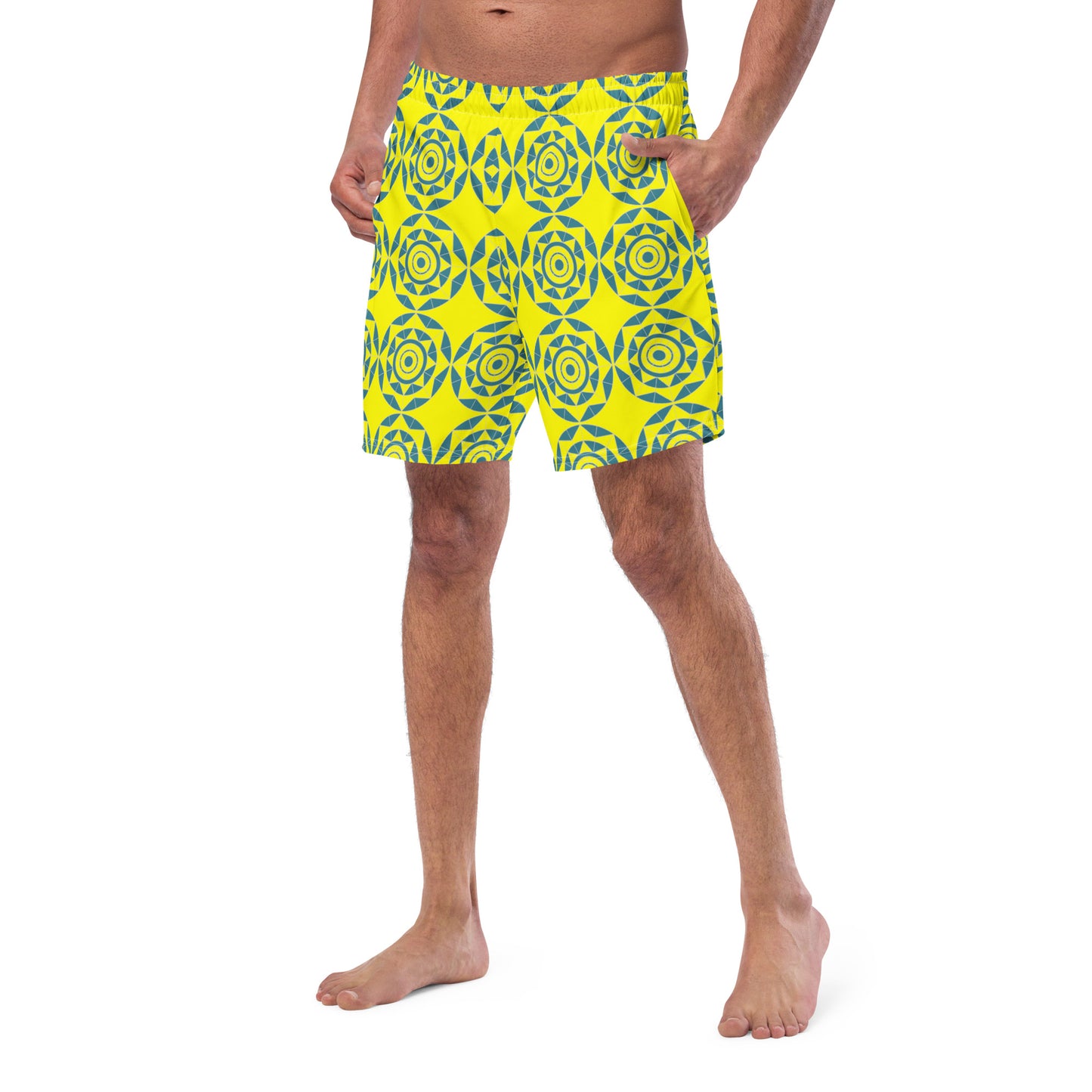 Tile Collection Swimsuits - Yellow Tile Men’s Swim Trunks