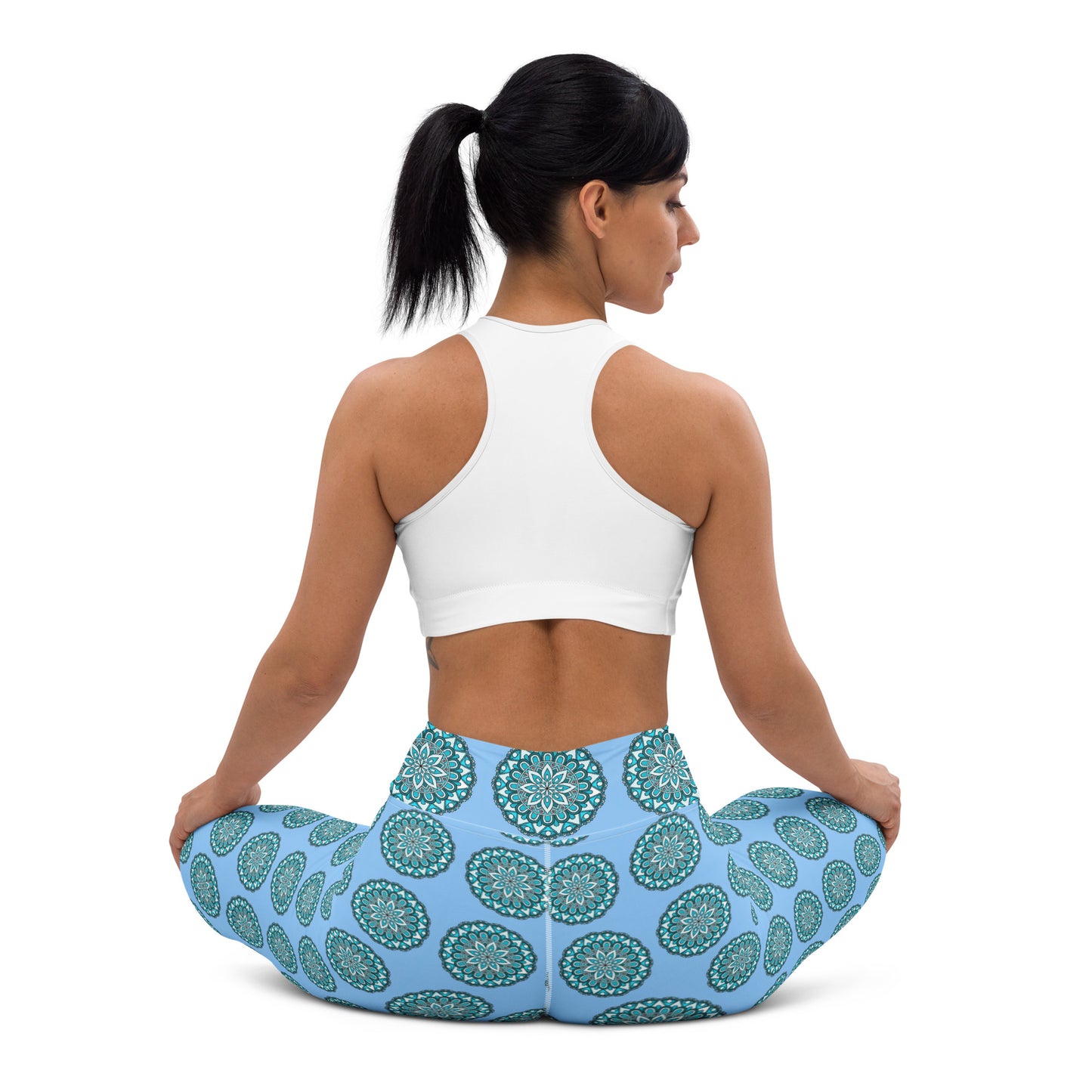 Yoga Leggings - Aqua Petal