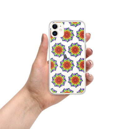 Phonecase For iPhone - Clear Case With Rainbow Flower Mandala