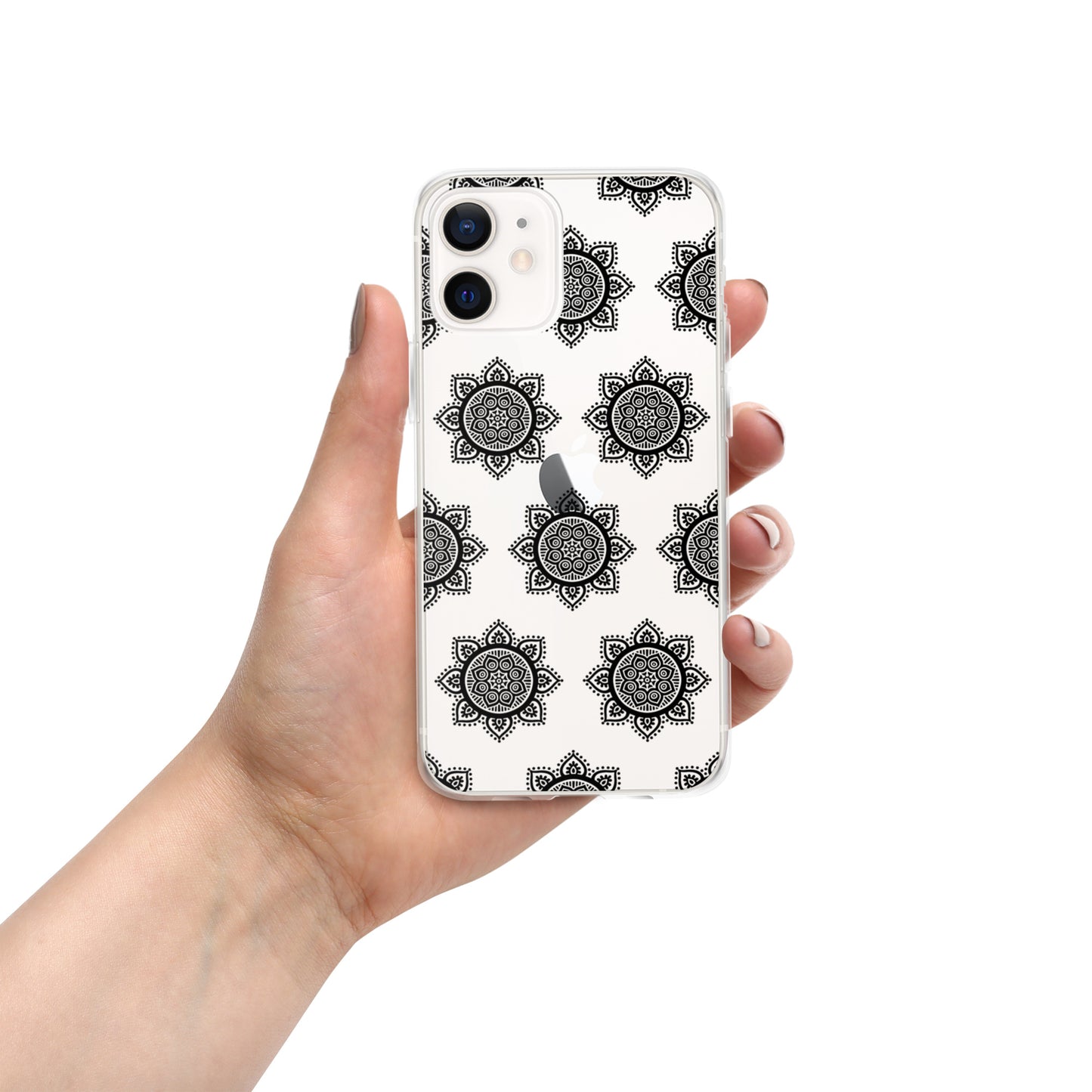 Phonecase For iPhone- Clear Case With Black Mandala