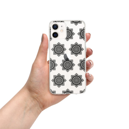 Phonecase For iPhone- Clear Case With Black Mandala