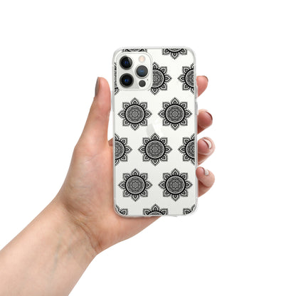 Phonecase For iPhone- Clear Case With Black Mandala
