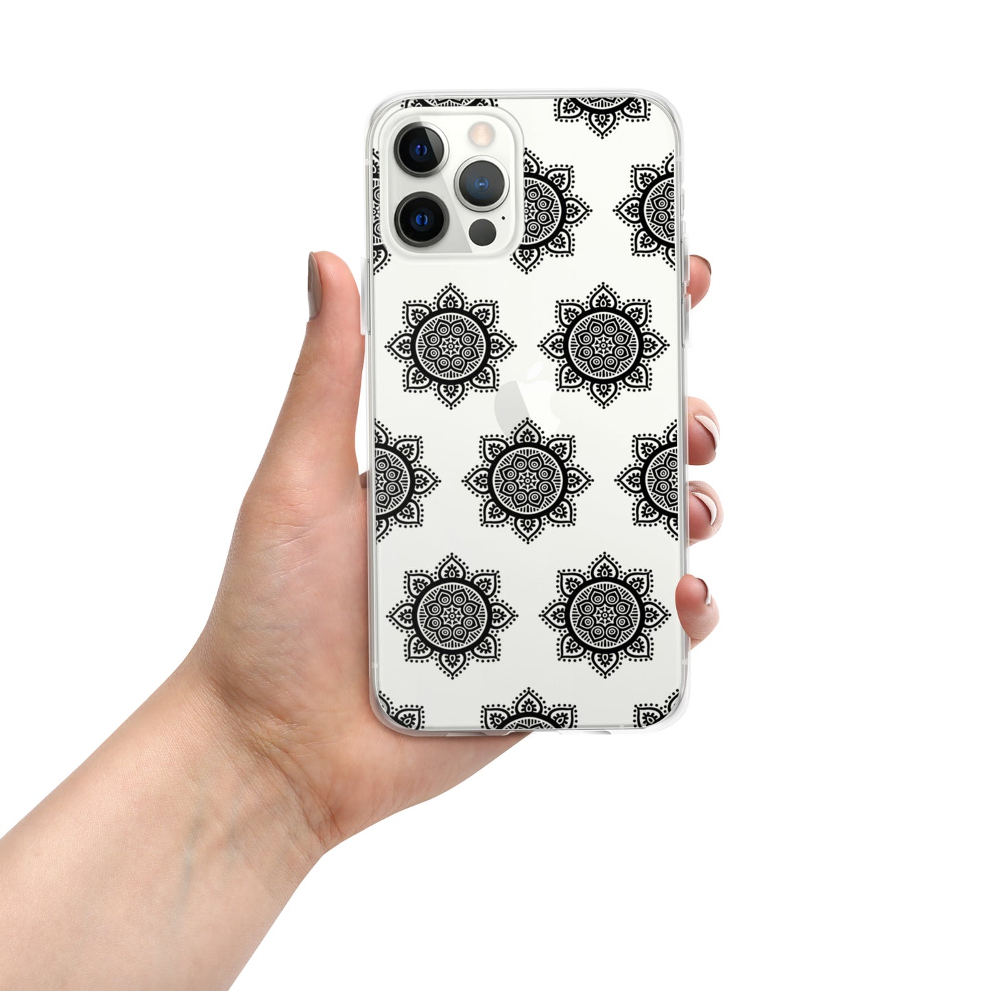 Phonecase For iPhone- Clear Case With Black Mandala